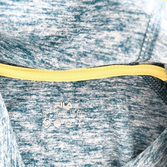 Fila Womens Hooded Performance Kangaroo Pockets Long Sleeve Teal Marl Medium - Picture 3 of 6